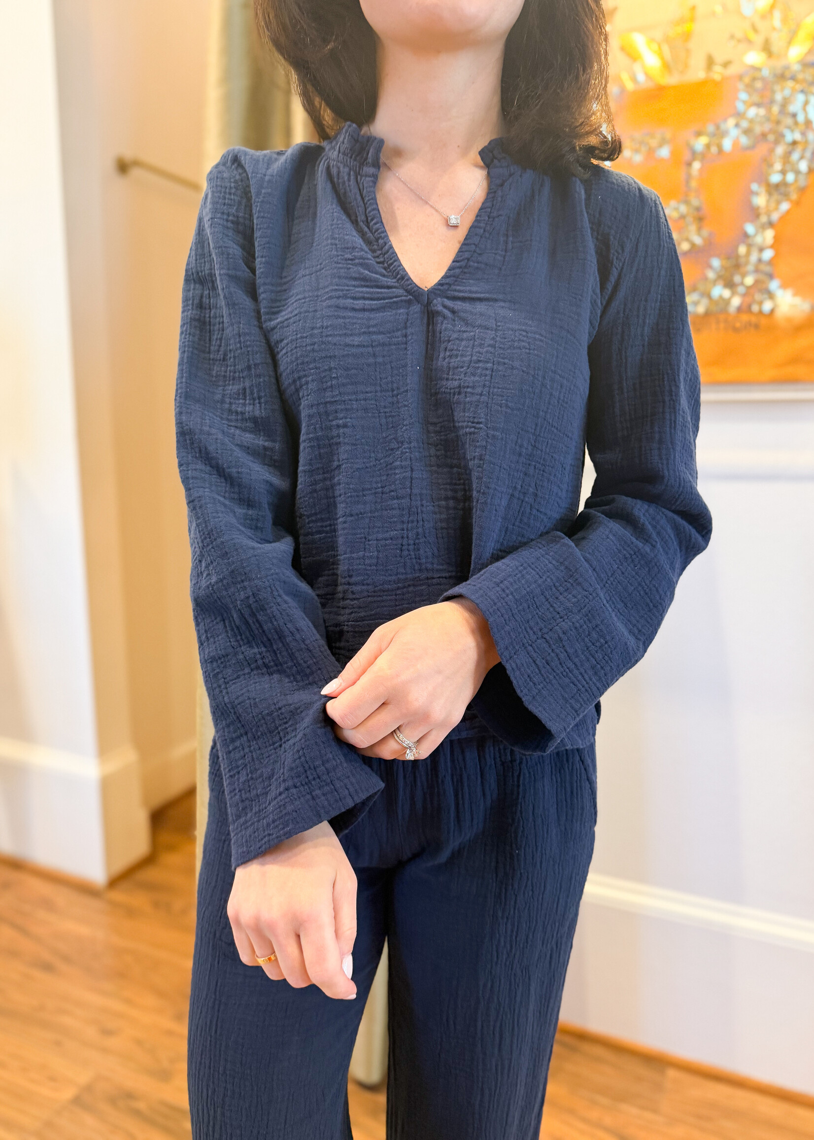 Bobi Bobi 3/4 Sleeve Shell Top