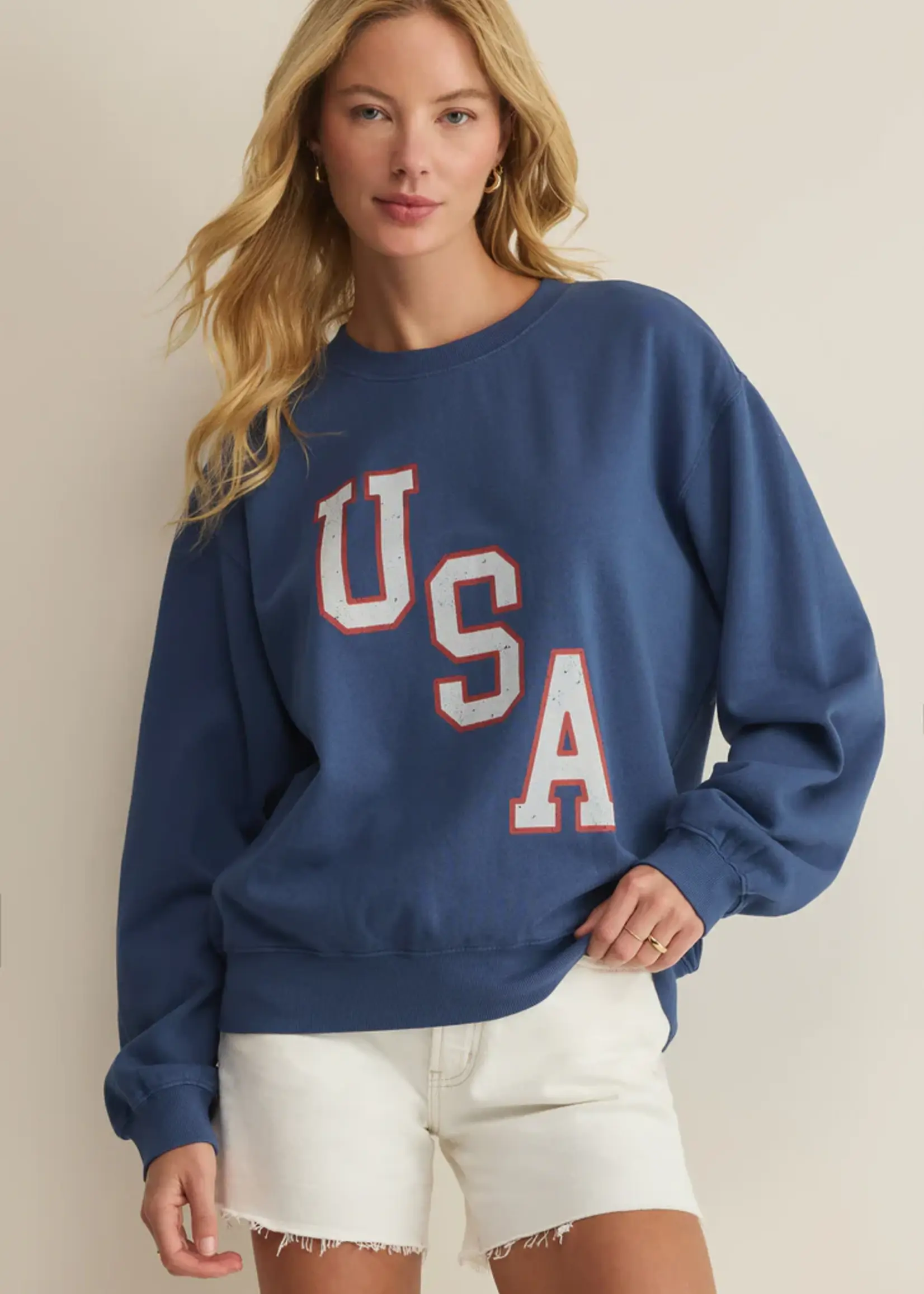 Z Supply Americana Boyfriend Sweatshirt