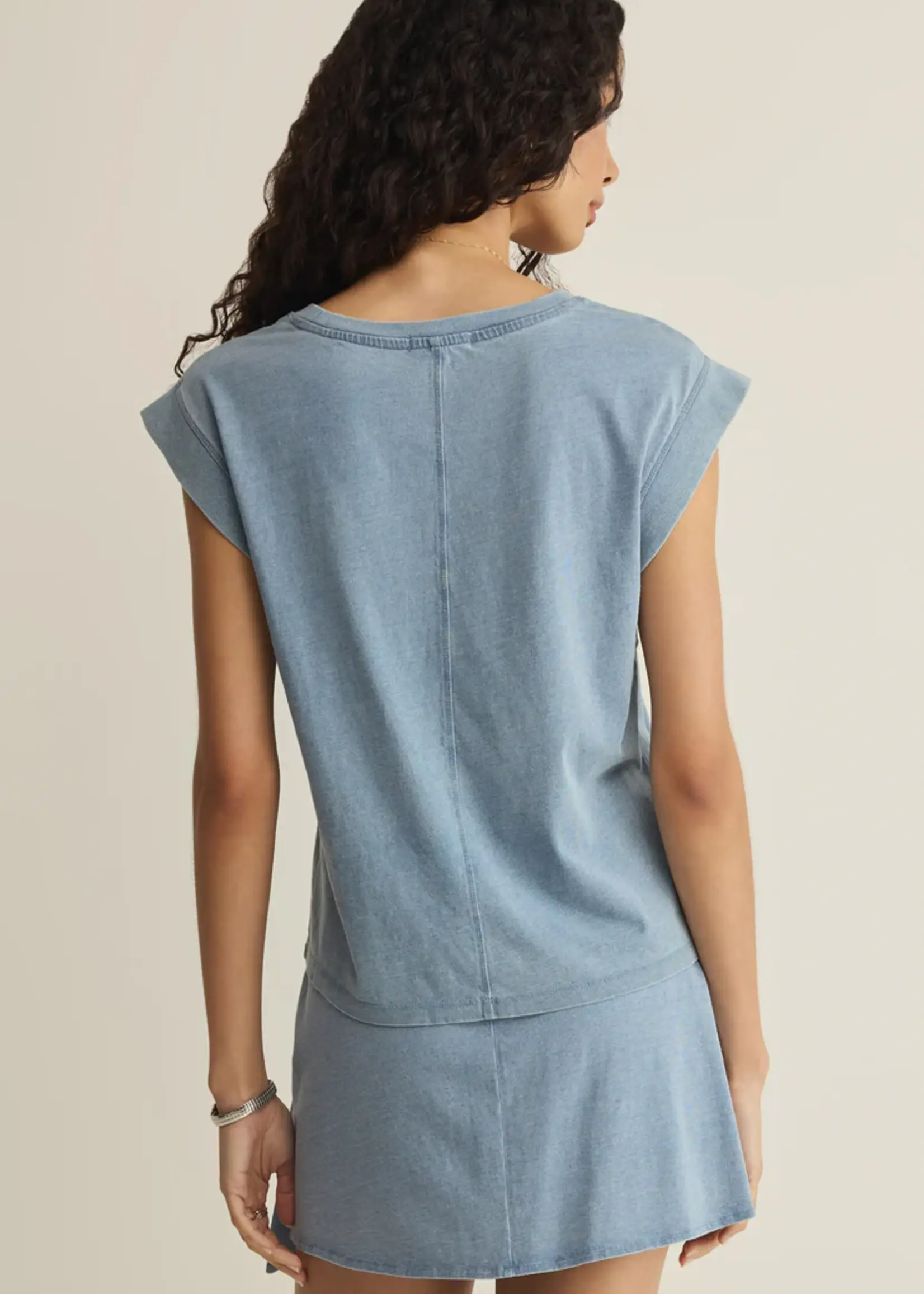 Z Supply Camino Jersey Denim Top