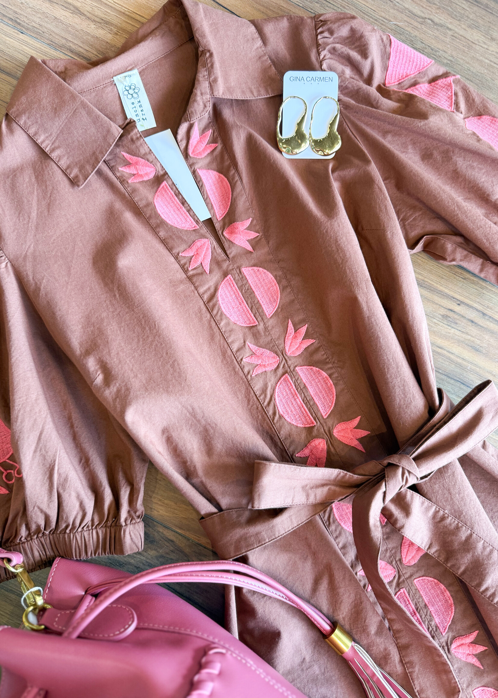 Uncle Frank Placket Embroidered Dress