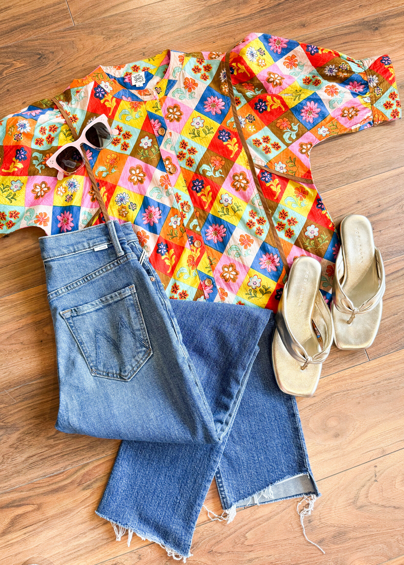 Ivy Jane Block Patch Floral Top