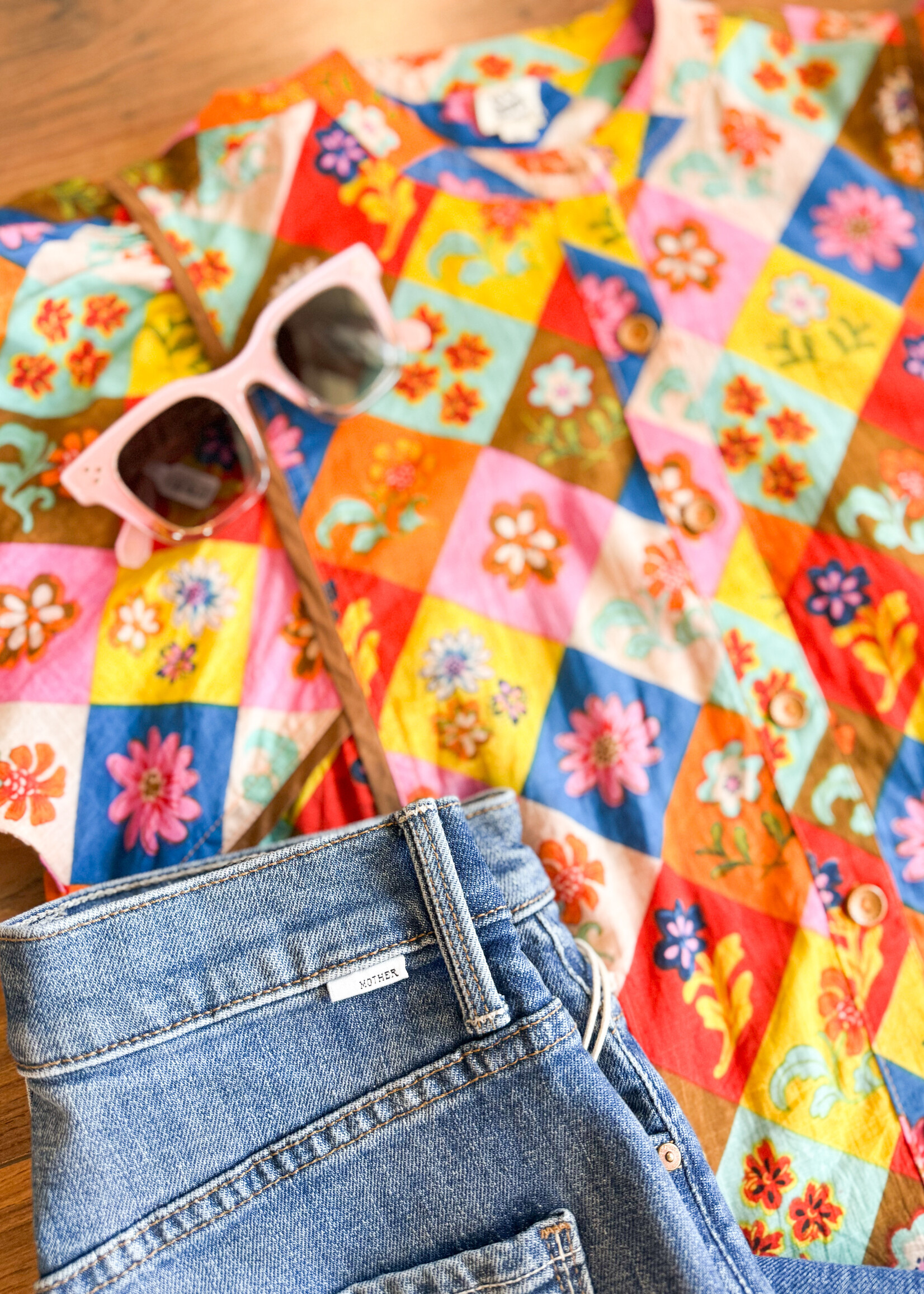 Ivy Jane Block Patch Floral Top