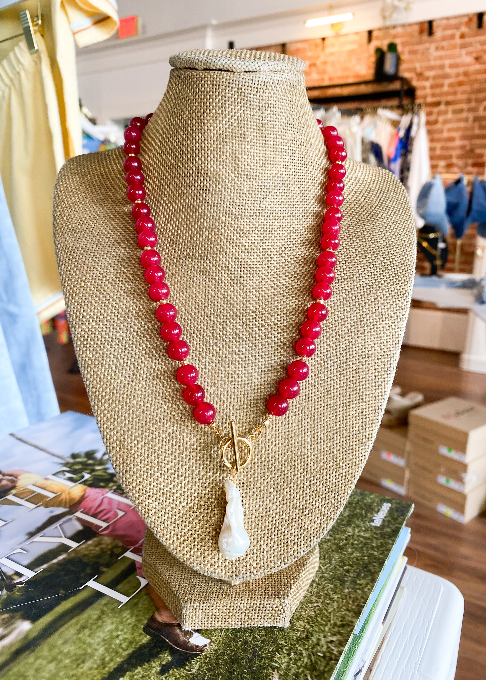 Gemelli Sandy Beaded Necklace W/Pearl