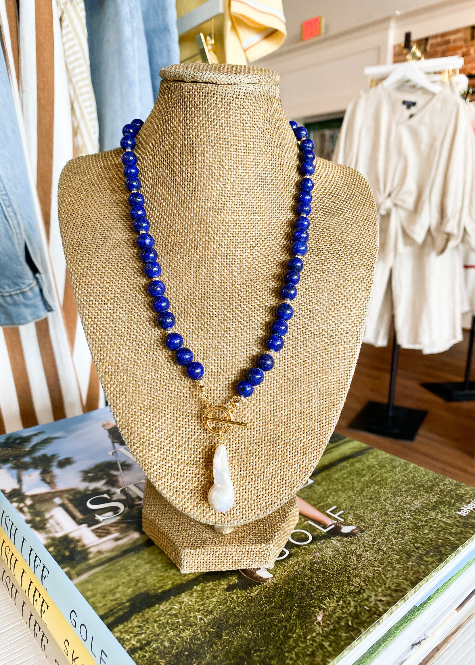 Gemelli Sandy Beaded Necklace W/Pearl