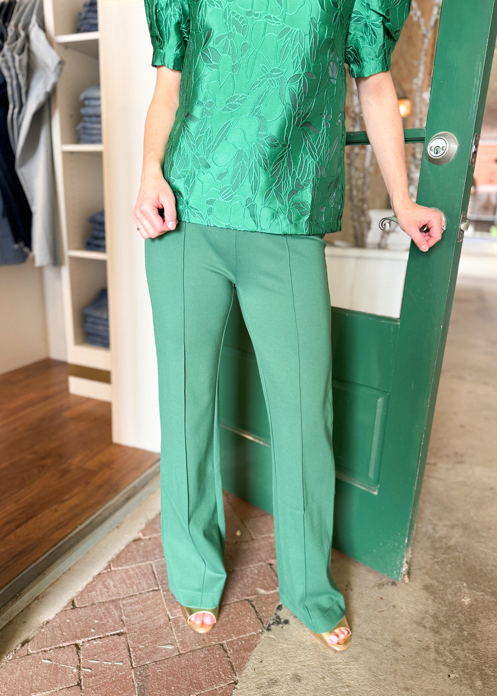 Jade Ponte Pant W/Front Seam