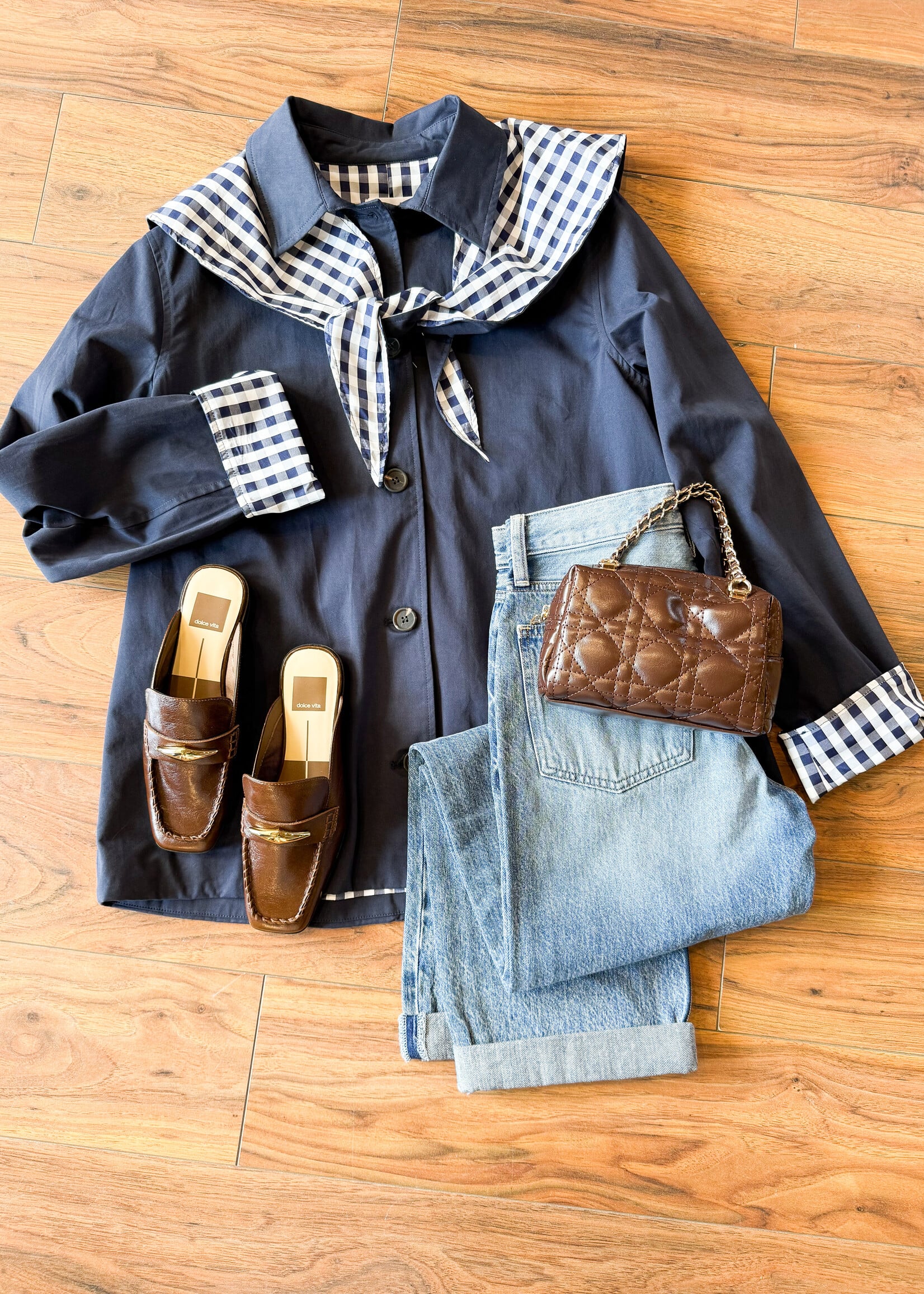 Raisonnel Gingham Scarf Detail Jacket 0811