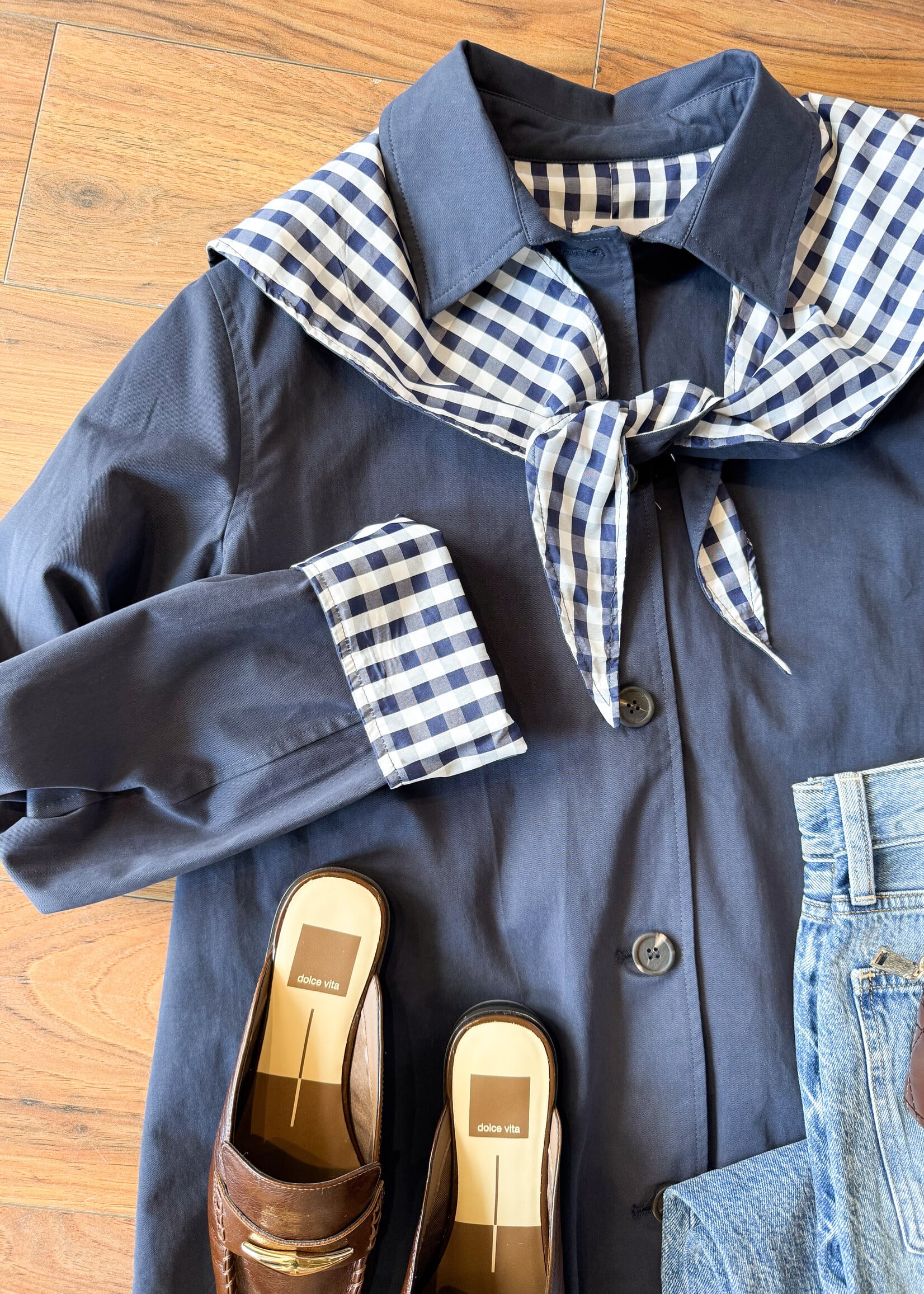 Raisonnel Gingham Scarf Detail Jacket 0811