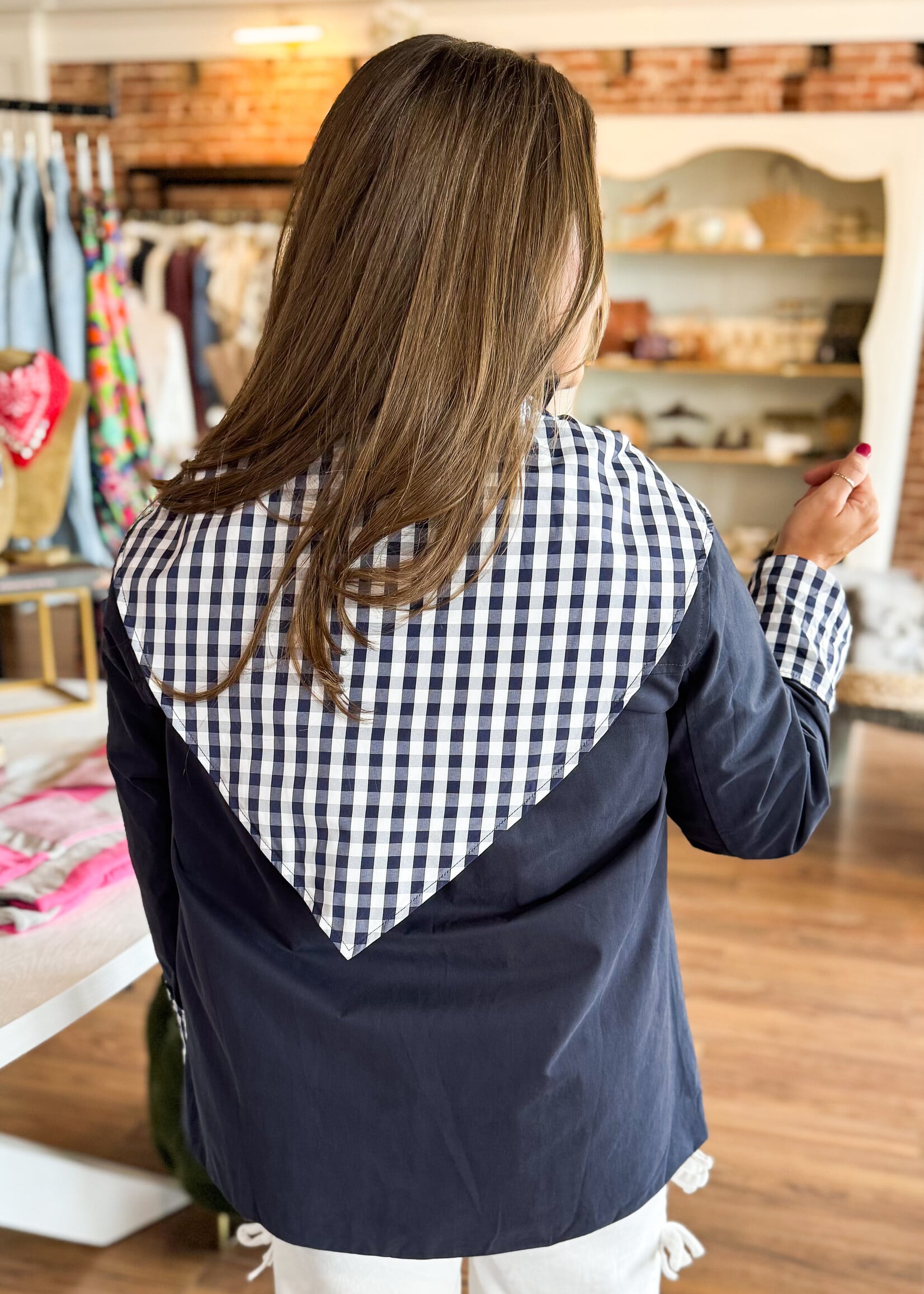 Raisonnel Gingham Scarf Detail Jacket 0811
