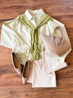 Raisonnel Button Down Shirt W/Knitted Shawl