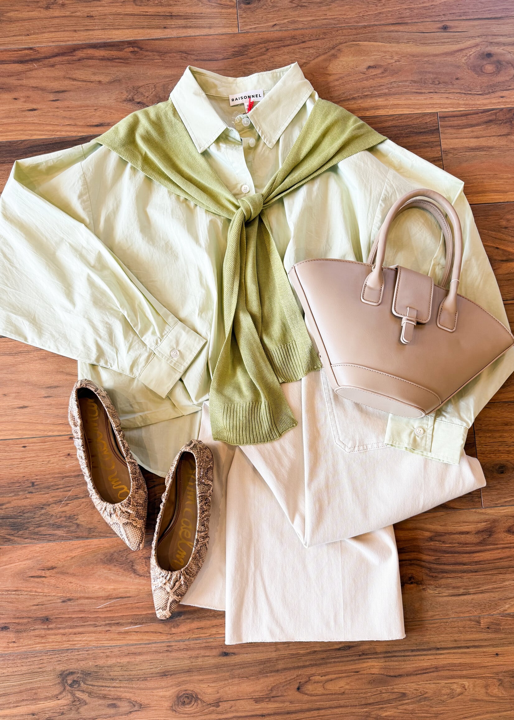 Raisonnel Button Down Shirt W/Knitted Shawl
