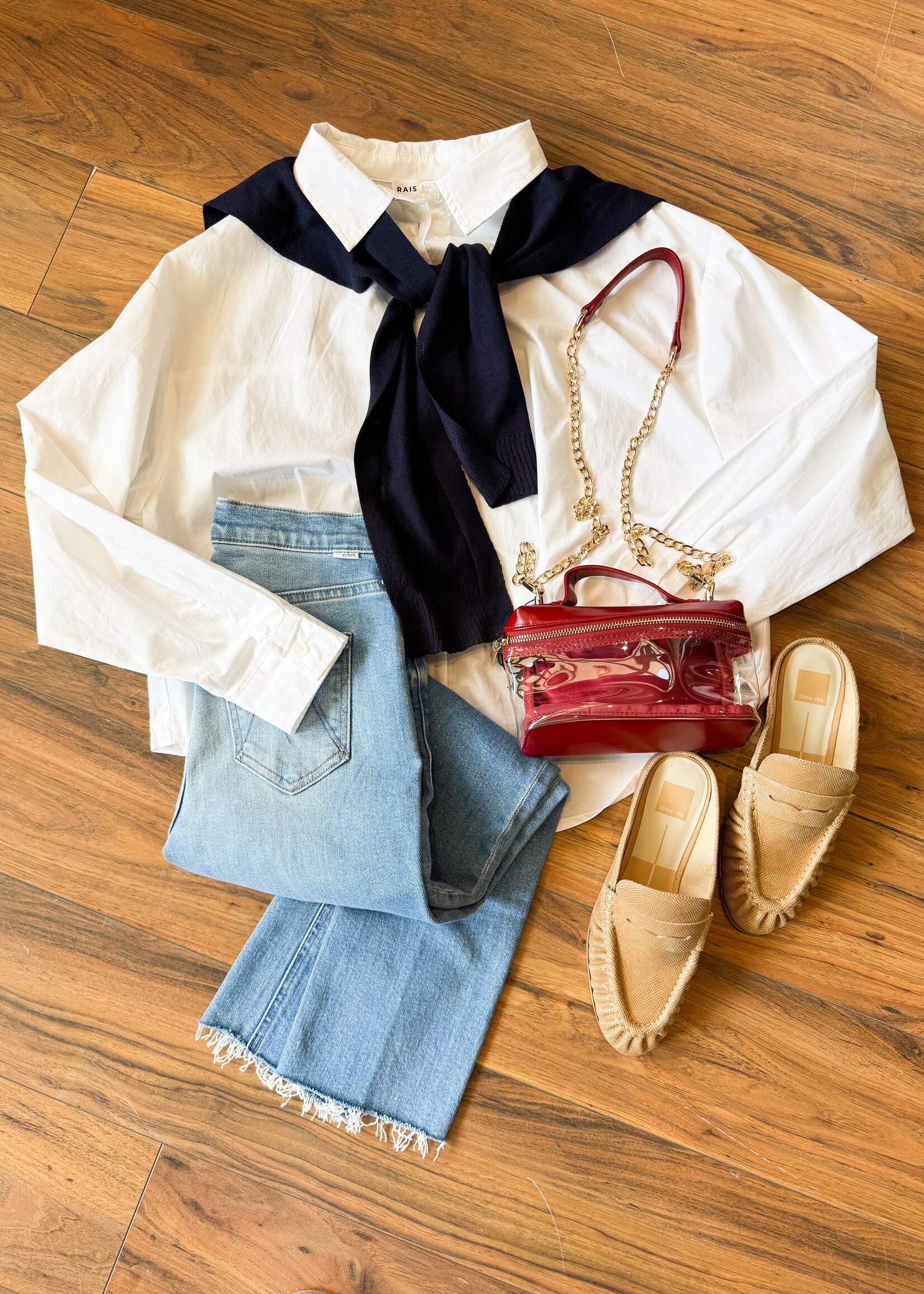 Raisonnel Button Down Shirt W/Knitted Shawl