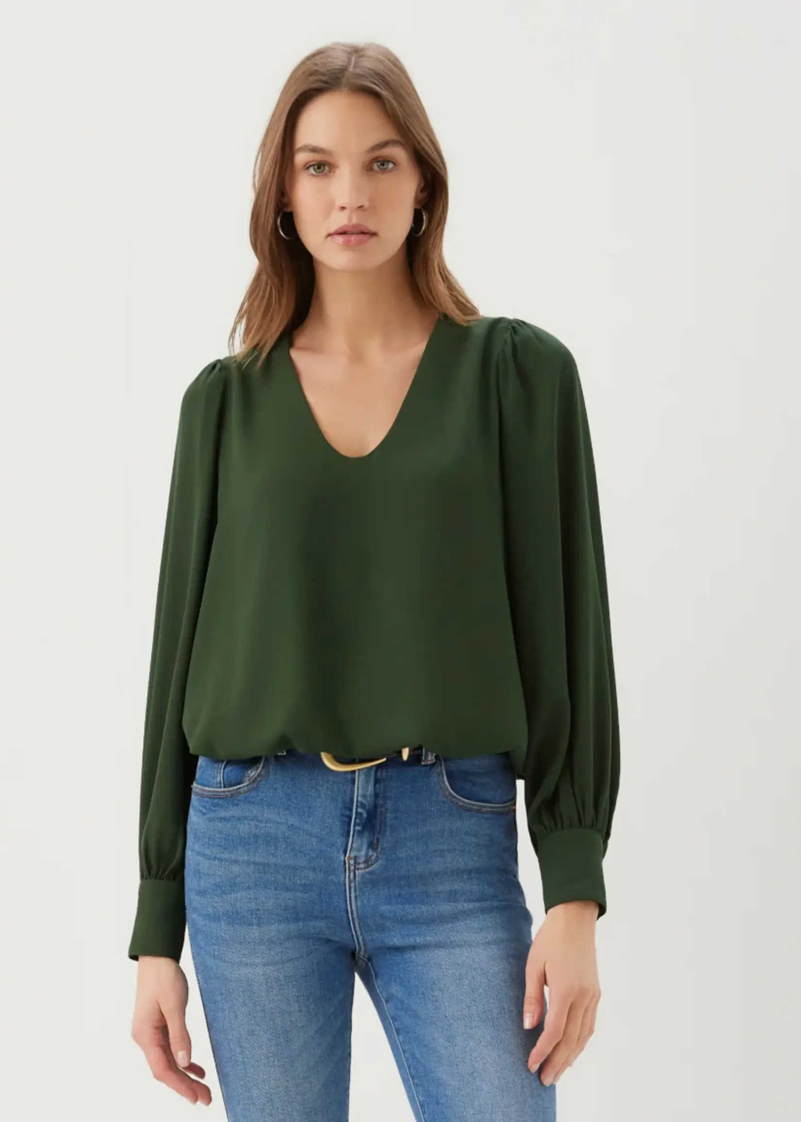 Karen Kane, Inc. Puff Sleeve V-Neck Top
