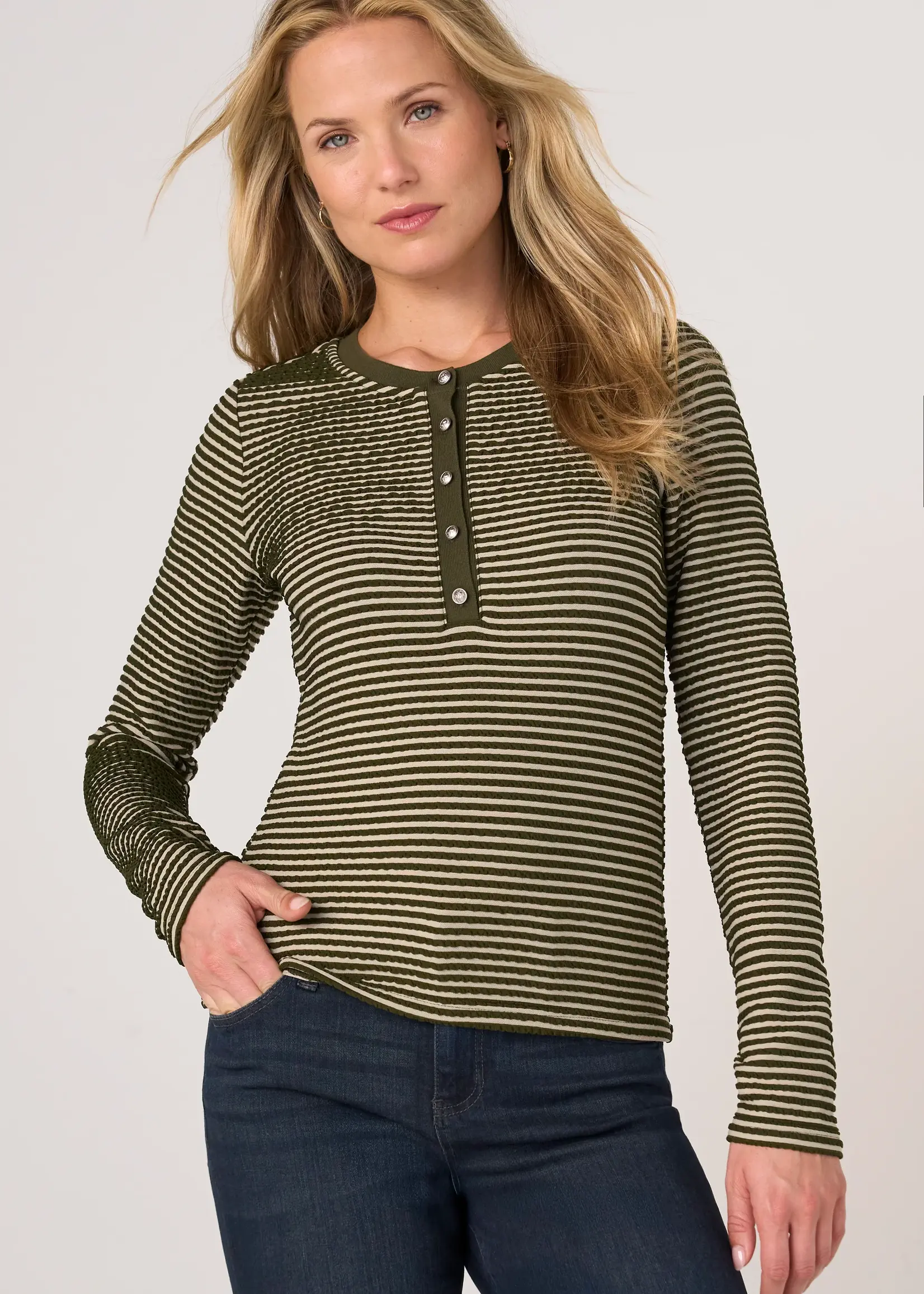 Liverpool Jeans Company Knit Henley Sweater