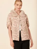 Dolce Cabo Faux Fur Trimmed Cocoon Cardigan