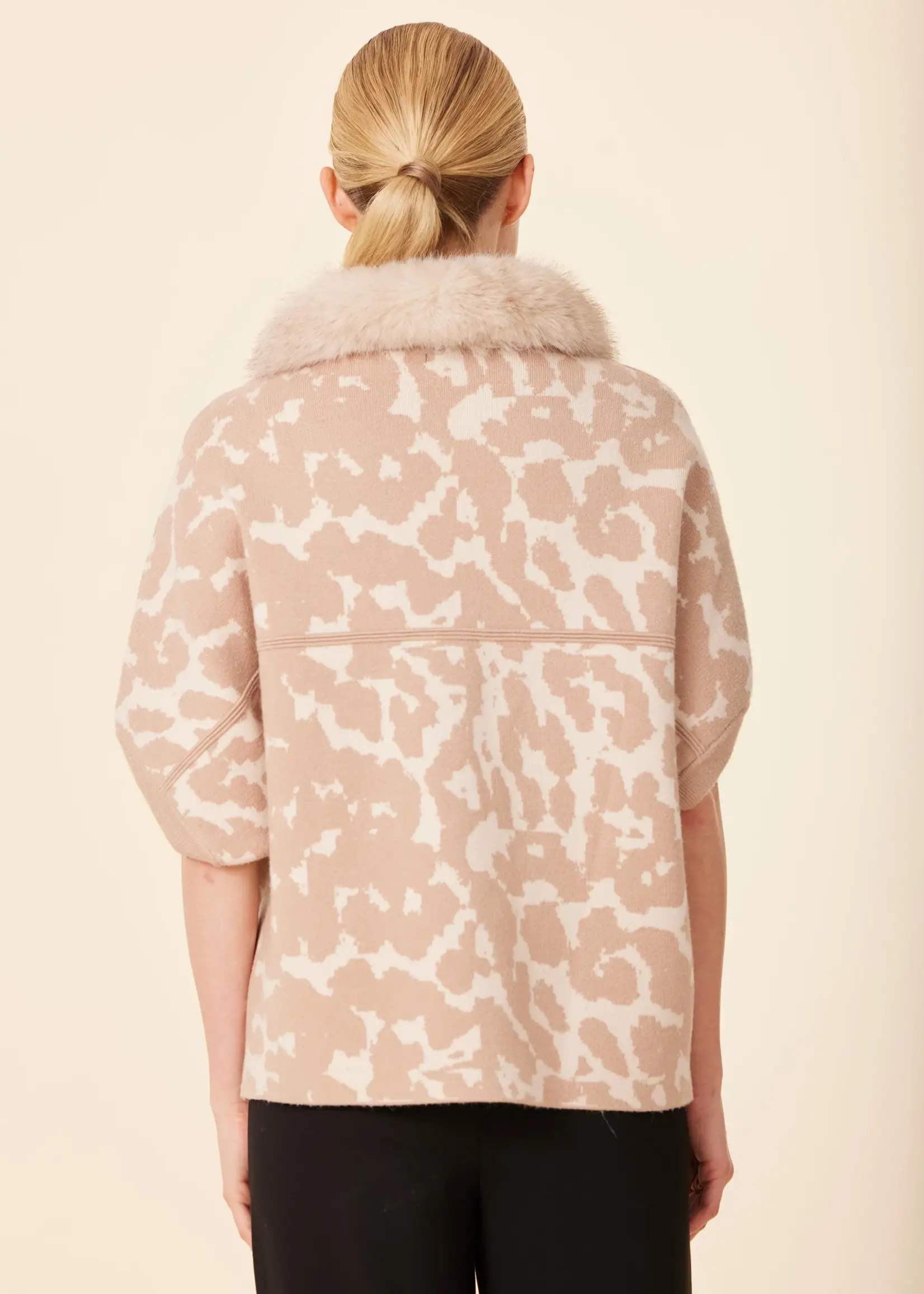 Dolce Cabo Faux Fur Trimmed Cocoon Cardigan