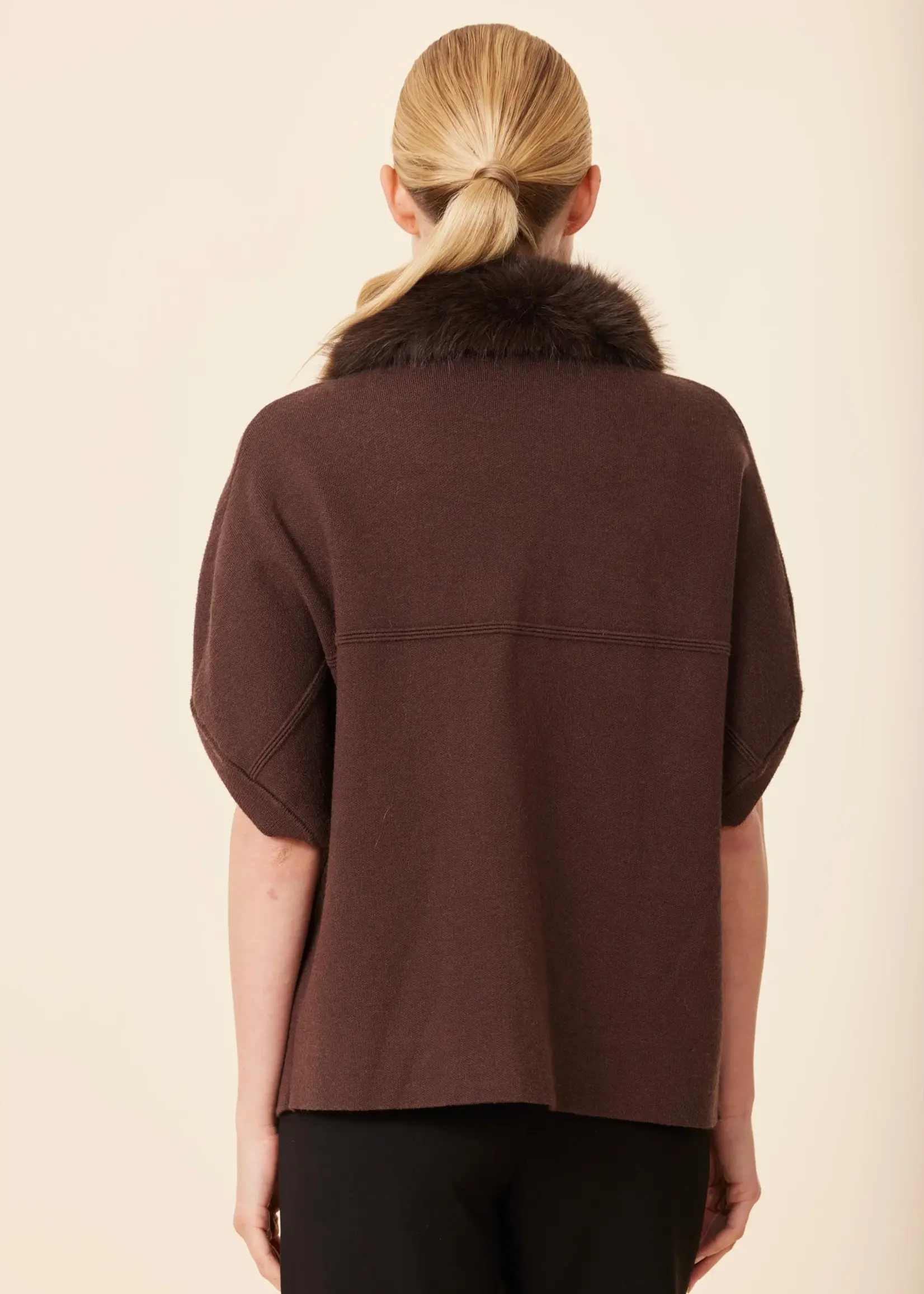 Dolce Cabo Faux Fur Trimmed Cocoon Cardigan