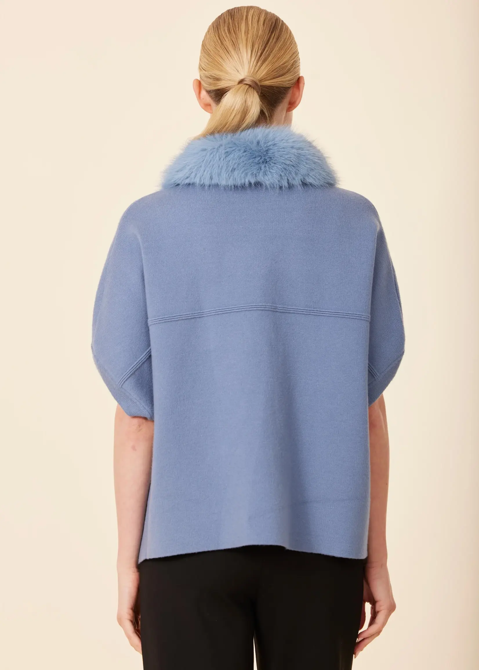 Dolce Cabo Faux Fur Trimmed Cocoon Cardigan