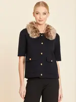 Dolce Cabo Faux Fur Trimmed Cardigan