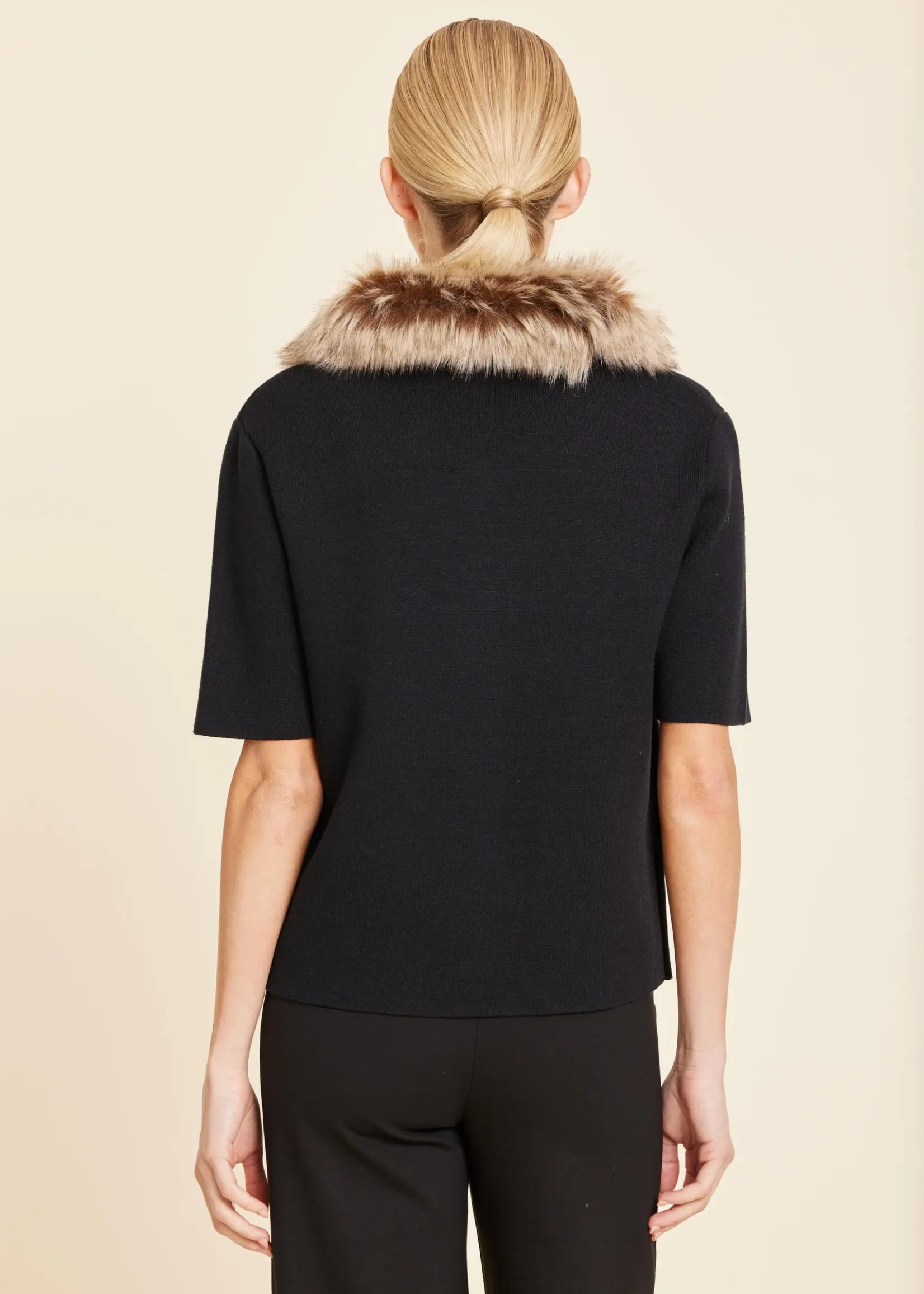 Dolce Cabo Faux Fur Trimmed Cardigan