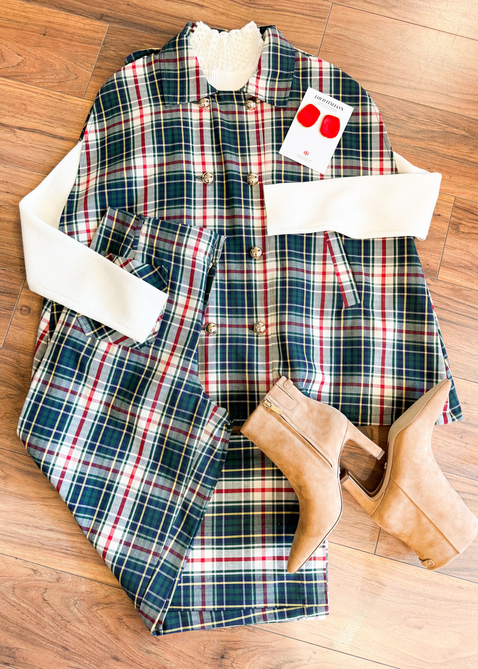Ivy Jane Plaid Double Breasted Cape