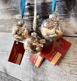 Christmas Ornament - Sand & Shell Beach Globe with Gems