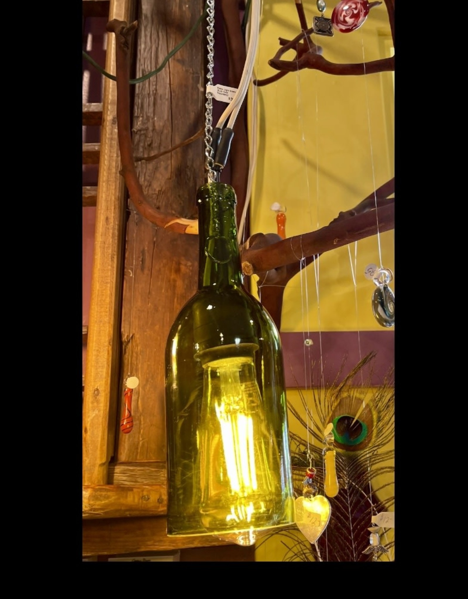 Purple Pigeon Treasures Upcycled Bottle Light Green (Bulb Sold Separately)