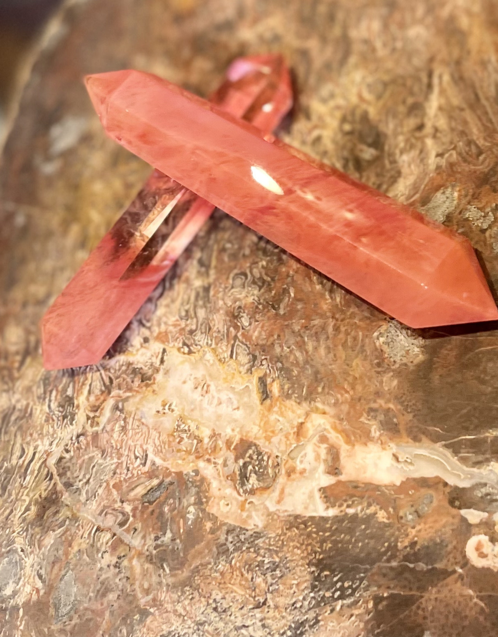 Crystals - Cherry Quartz Red Double Point Wands
