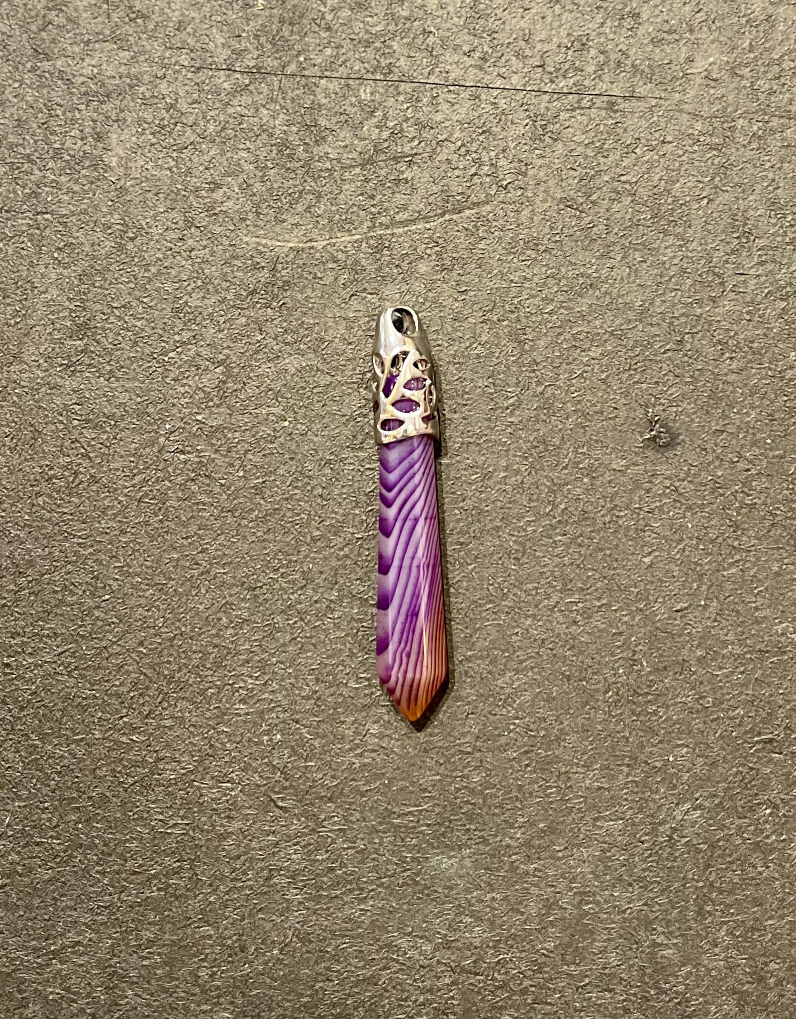 Crystals - Purple Stripe Agate Pendant