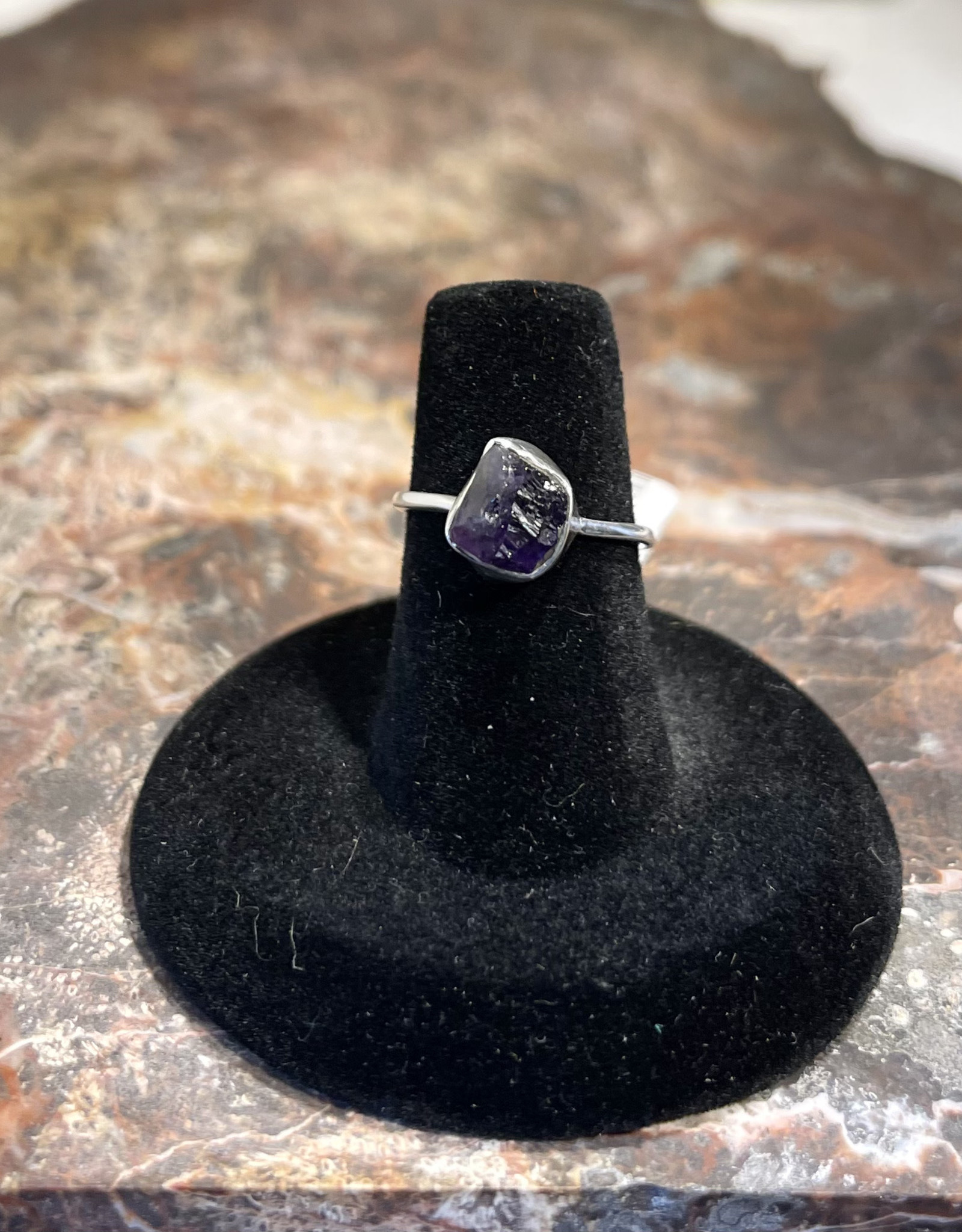 Jewelry - Rough Cut Amethyst Ring   .925 Sz 6