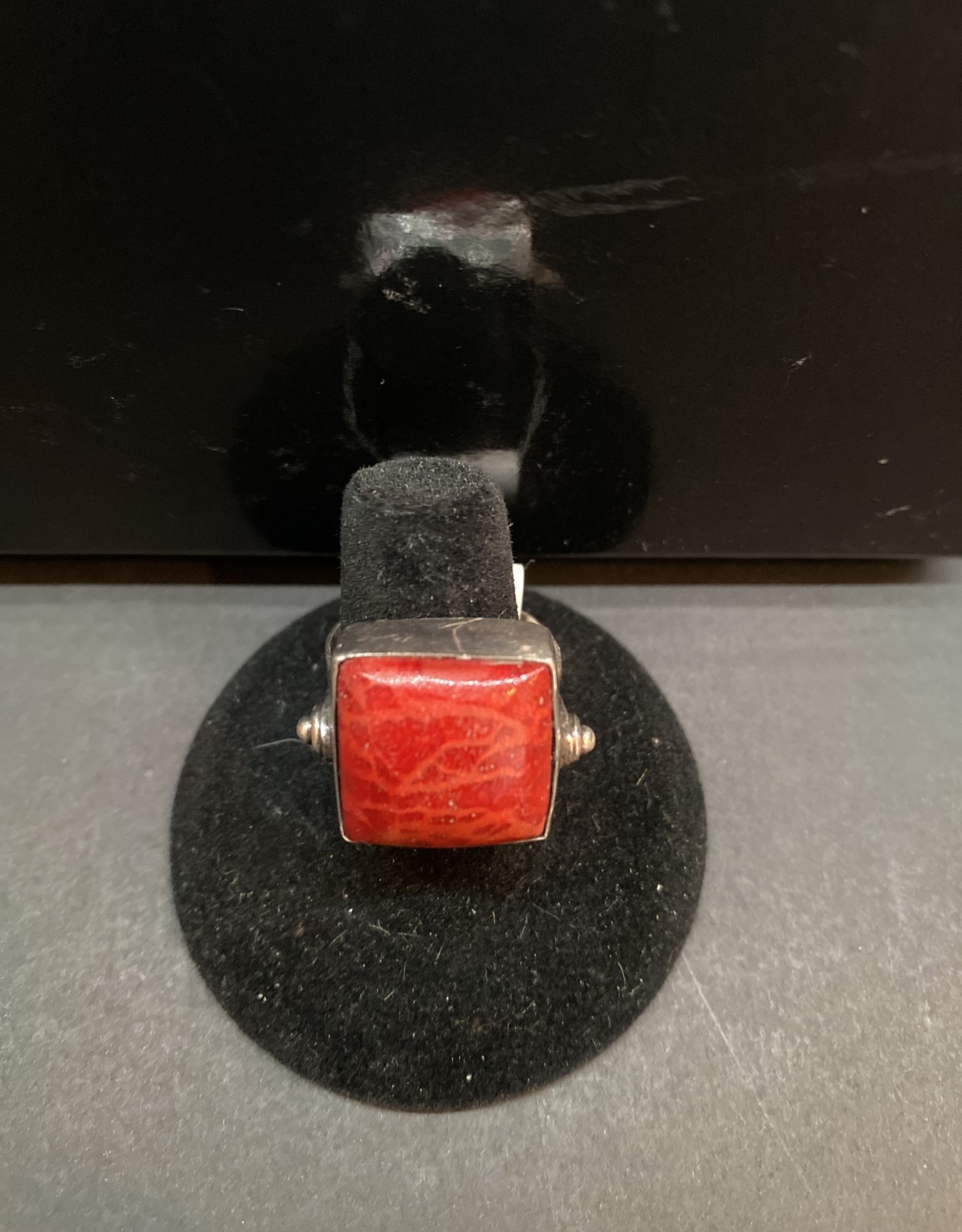 Jewelry - Red Coral Ring .925 sz9.5