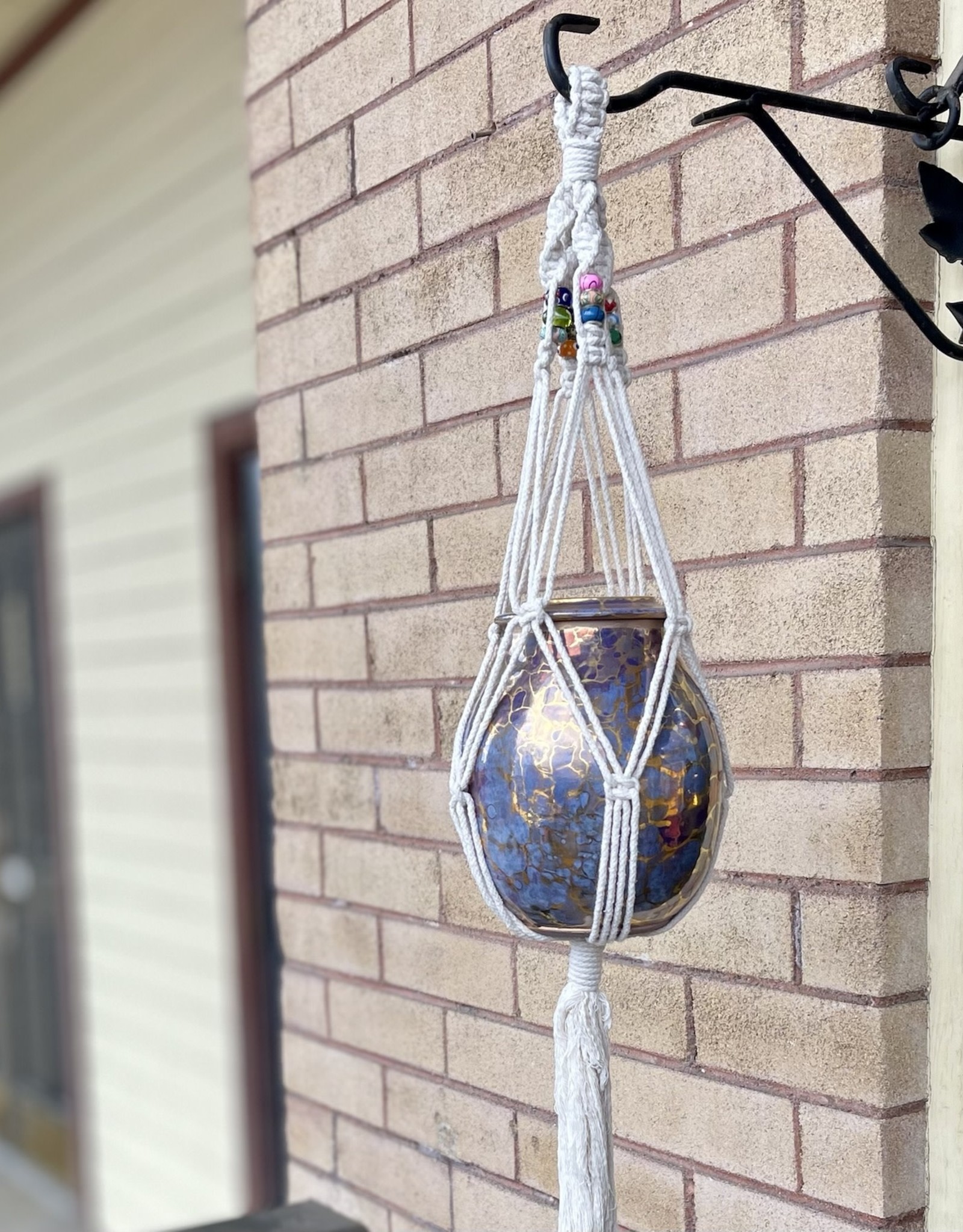 Purple Pigeon Treasures Hand Crafted Macrame Hanger - Small to Medium pots