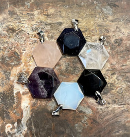 Crystals - Hexagon Stone Pendant