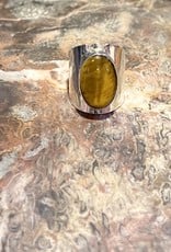 Jewelry - Wide Band Tigers Eye Ring .925 Sz13