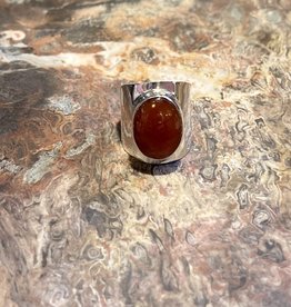 Jewelry - Wide Band Carnelian Ring .925 Sz10