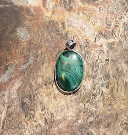Jewelry - Green Malachite Stone Pendant .925