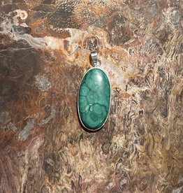 Jewelry - Green Malachite Stone Pendant .925