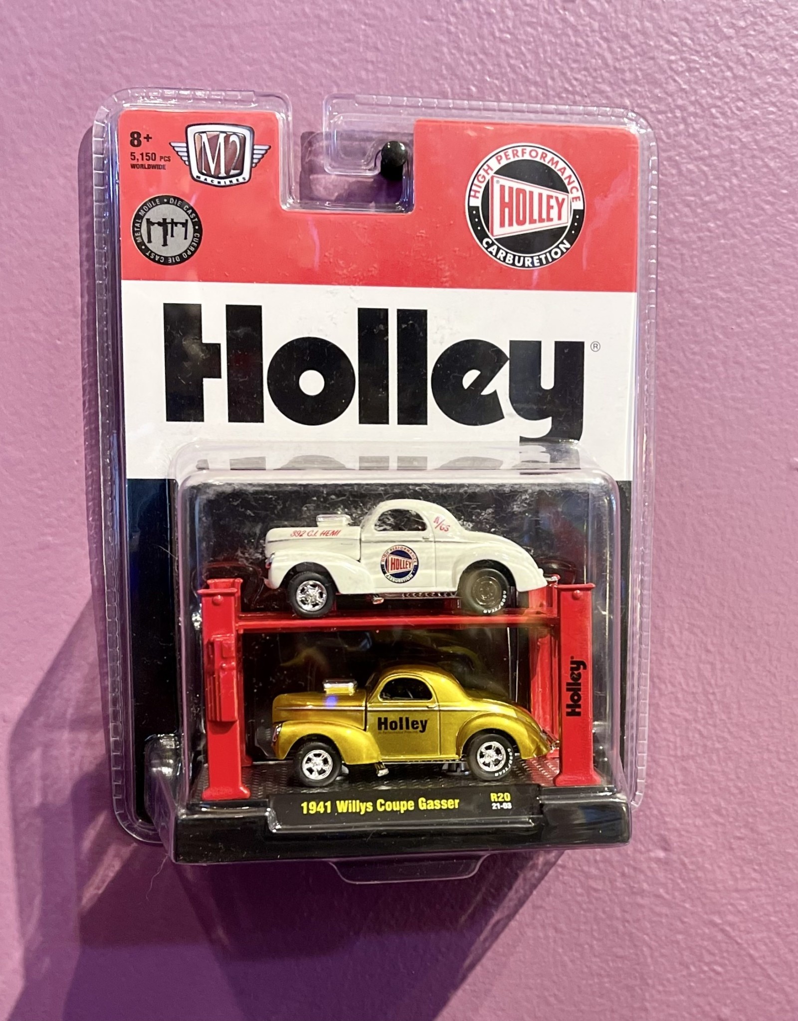 DieCast Car M2 Machines Auto Lift Holley 1941 Willys Coupe Gasser R20 1:64 Scale