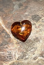 Crystals - Amber Heart Pendant