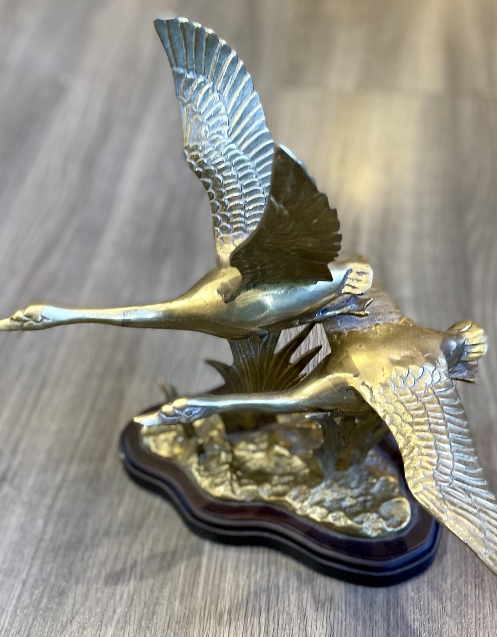 Purple Pigeon Treasures Brass Geese