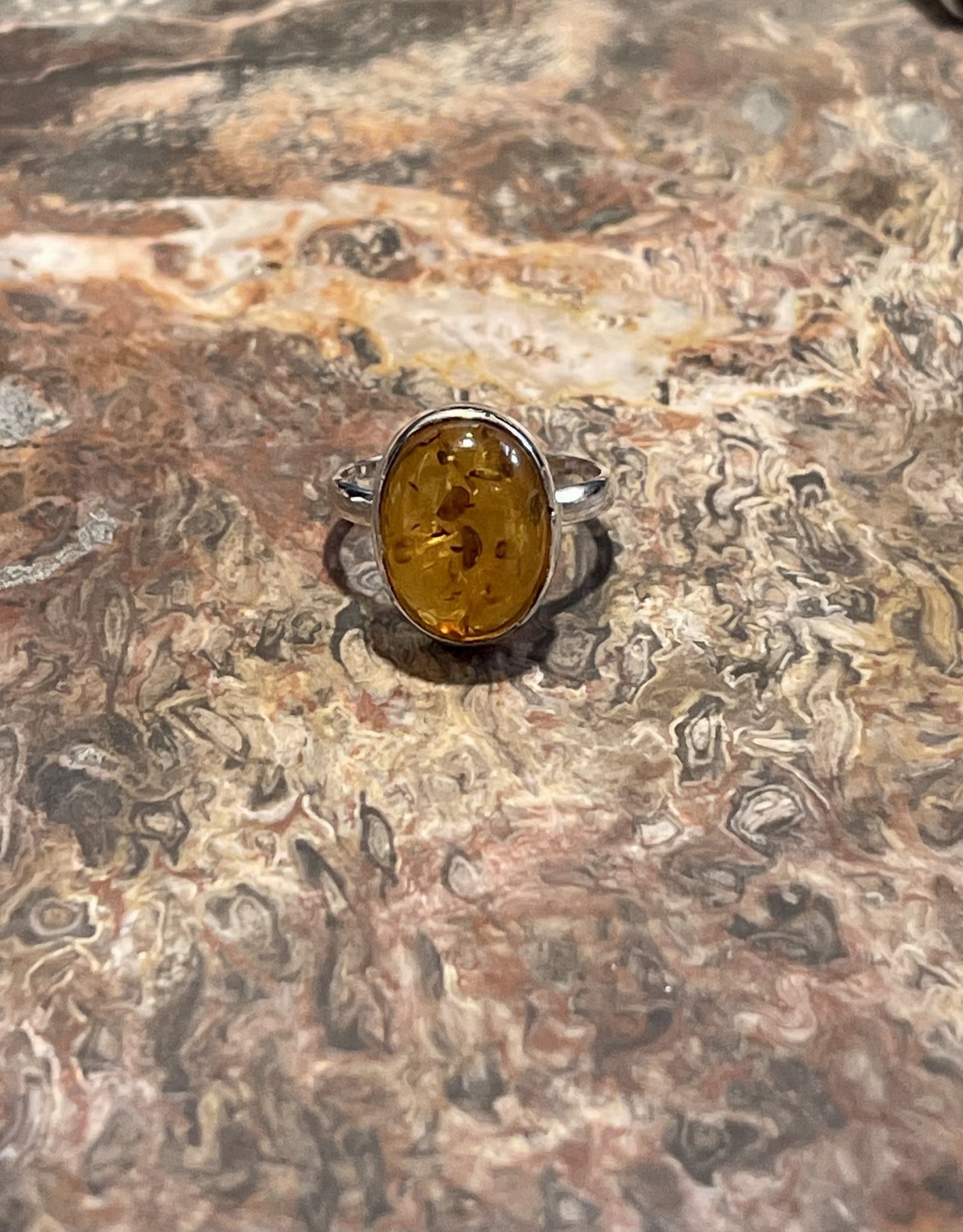 Jewelry - Amber Ring .925 Sz 9