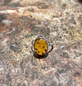 Jewelry - Amber Ring .925 Sz 8