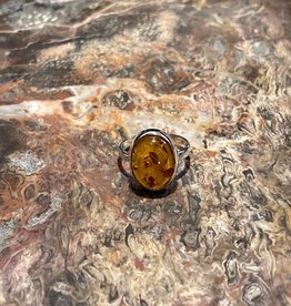 Jewelry - Amber Ring .925 Sz 8