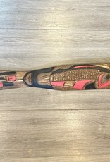 Aboriginal - Aboriginal Eagle Salmon Raven Paddle Carving by Charles George