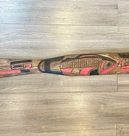 Aboriginal - Aboriginal Eagle Salmon Raven Paddle Carving by Charles George