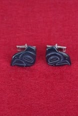 Aboriginal - Argillite Carving Cufflinks  Thunderbird- By Denny Dixon