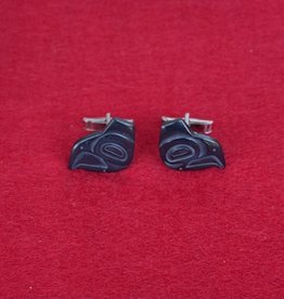 Aboriginal - Argillite Carving Cufflinks  Thunderbird- By Denny Dixon