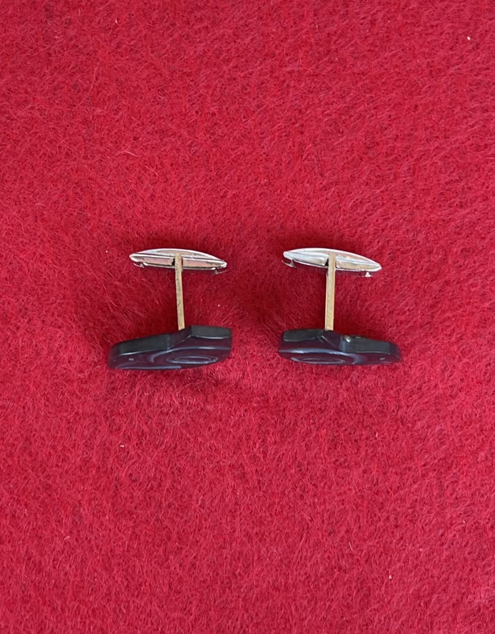 Aboriginal - Argillite Carving Cufflinks  Thunderbird- By Denny Dixon