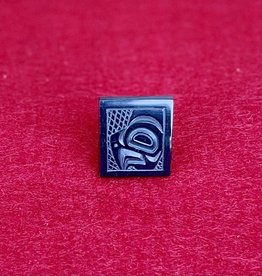 Aboriginal - Argillite Single Cufflink Thunderbird- By Unknown