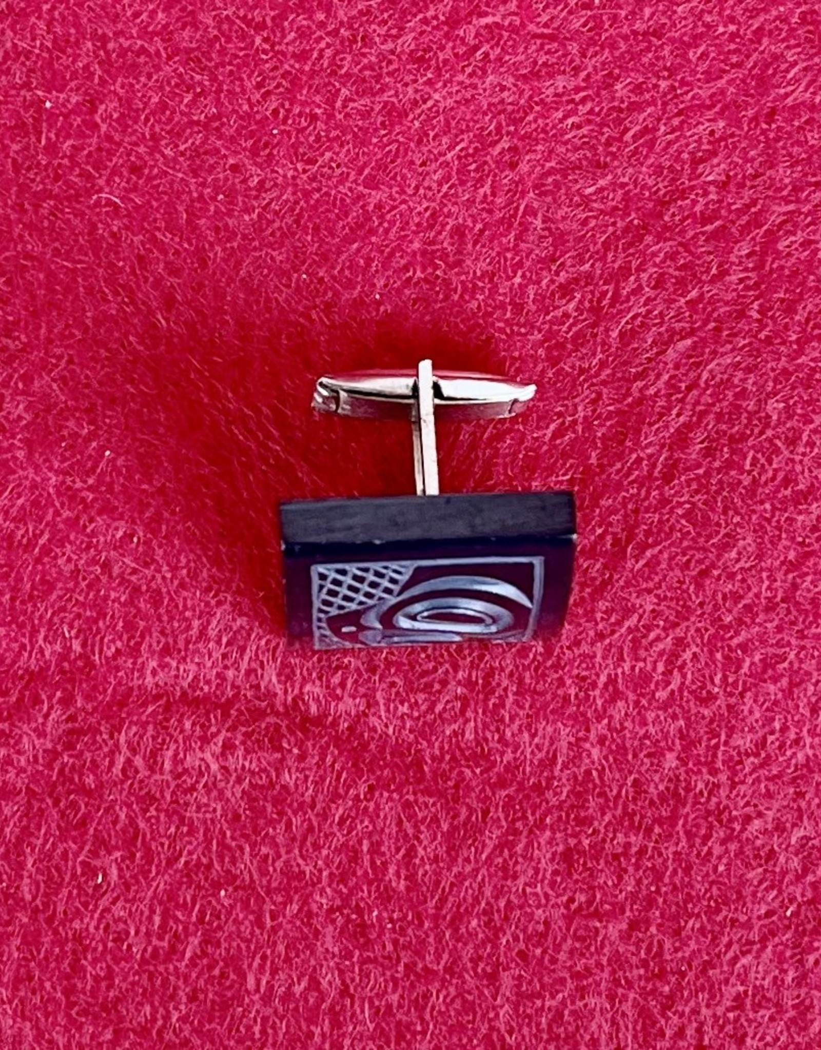 Aboriginal - Argillite Single Cufflink Thunderbird- By Unknown