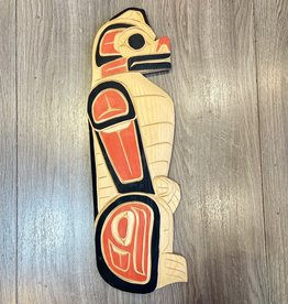 Aboriginal - Bear Carving with an Eagle by Leo Mitchell